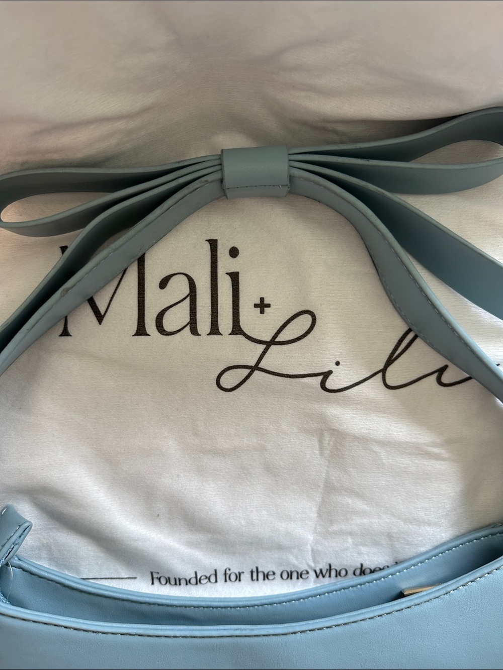 Mali + Lilly Blue Bow Shoulder Bag - Picture 11 of 11